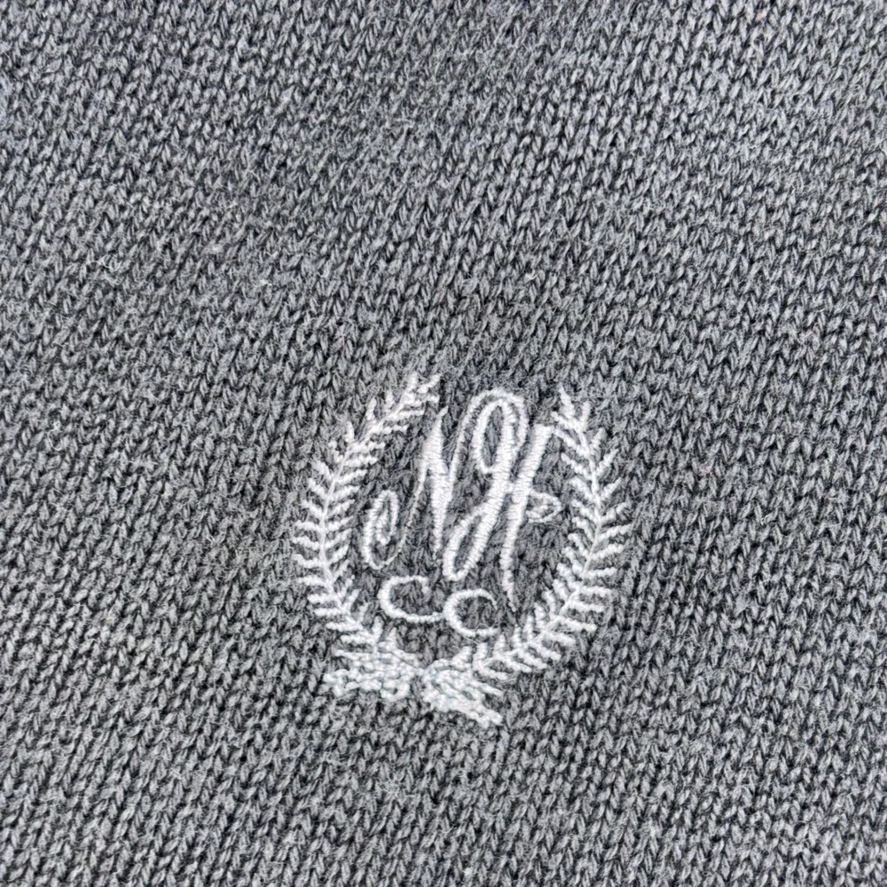 Izod Club Mens XXL V-Neck Sweater 100% Egyptian Cotton Gray Made in USA Vintage